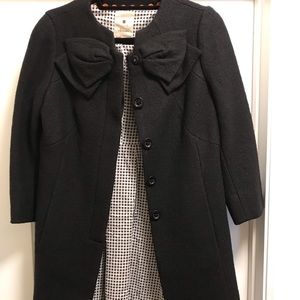 Anthropologie Elevenses Wool Bow Jacket